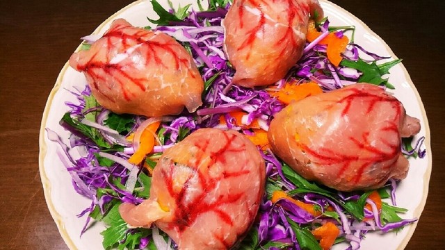 ハロウィンに 心臓サラダでホラーめし レシピ 作り方 By ゆったん クックパッド