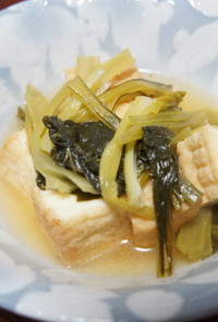 小松菜と絹厚揚げの煮物