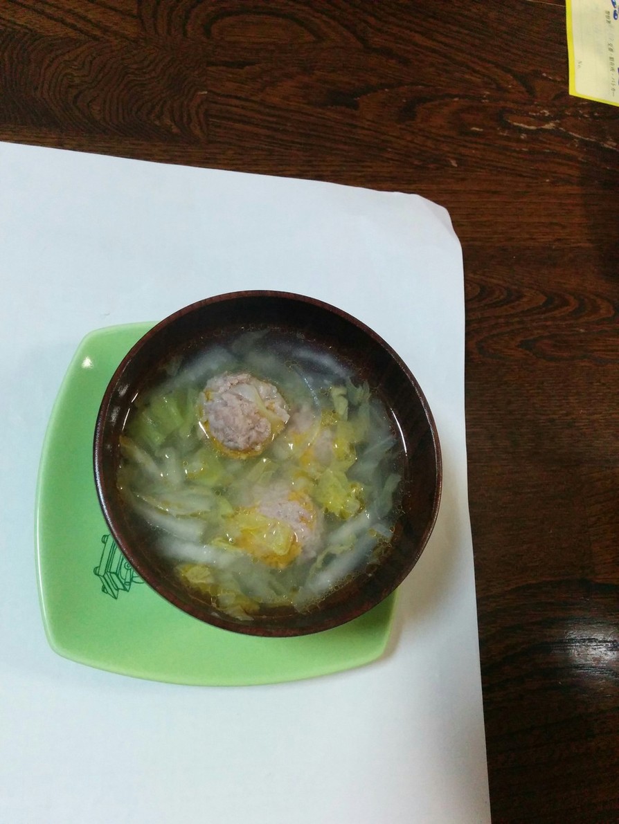 豚挽き肉団子と春雨白菜のスープの画像