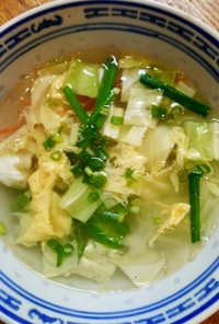 シャキシャキ野菜の玉子スープ