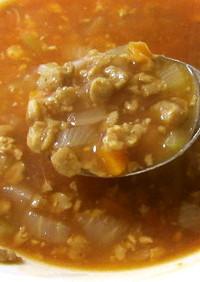 大豆のお肉のヘルシートマトスープ