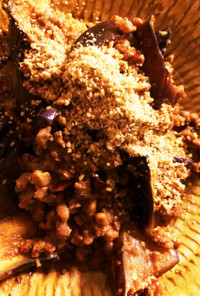大豆の挽肉でピリ辛ナス炒め