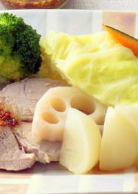 ゆで豚と蒸し野菜　ハニーマスタードソース