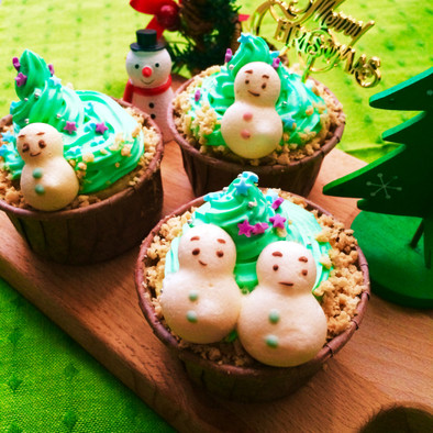 簡単♡HMで作るカップケーキクリスマスの写真