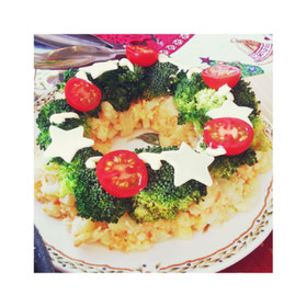クリスマスリース☆明太ポテトサラダ