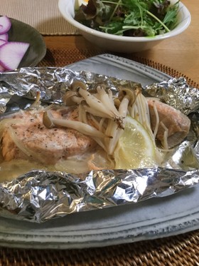 きのこたっぷり☆秋鮭のホイル焼き