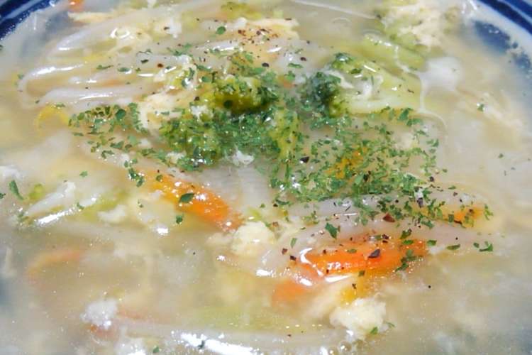 超簡単もやしとブロッコリーのかき玉スープ レシピ 作り方 By さかなそら クックパッド 簡単おいしいみんなのレシピが364万品