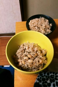 発芽米の大豆塩昆布の簡単栄養炊き込みご飯
