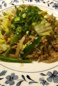 大豆のお肉で中華風野菜炒め