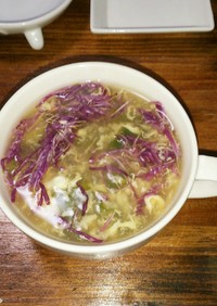 かきのもととチンゲン菜のスープ