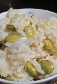 発芽米を使って・青大豆ご飯