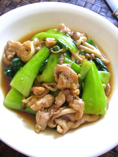 豚肉と青梗菜の中華風炒め物の写真