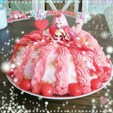 誕生日プリキュアケーキの写真