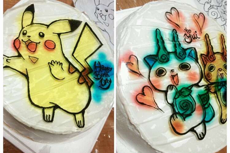 キャラケーキ ピカチュー 妖怪ウオッチ レシピ 作り方 By クックa02g74 クックパッド
