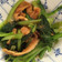 小松菜と味付いなりの山椒風味