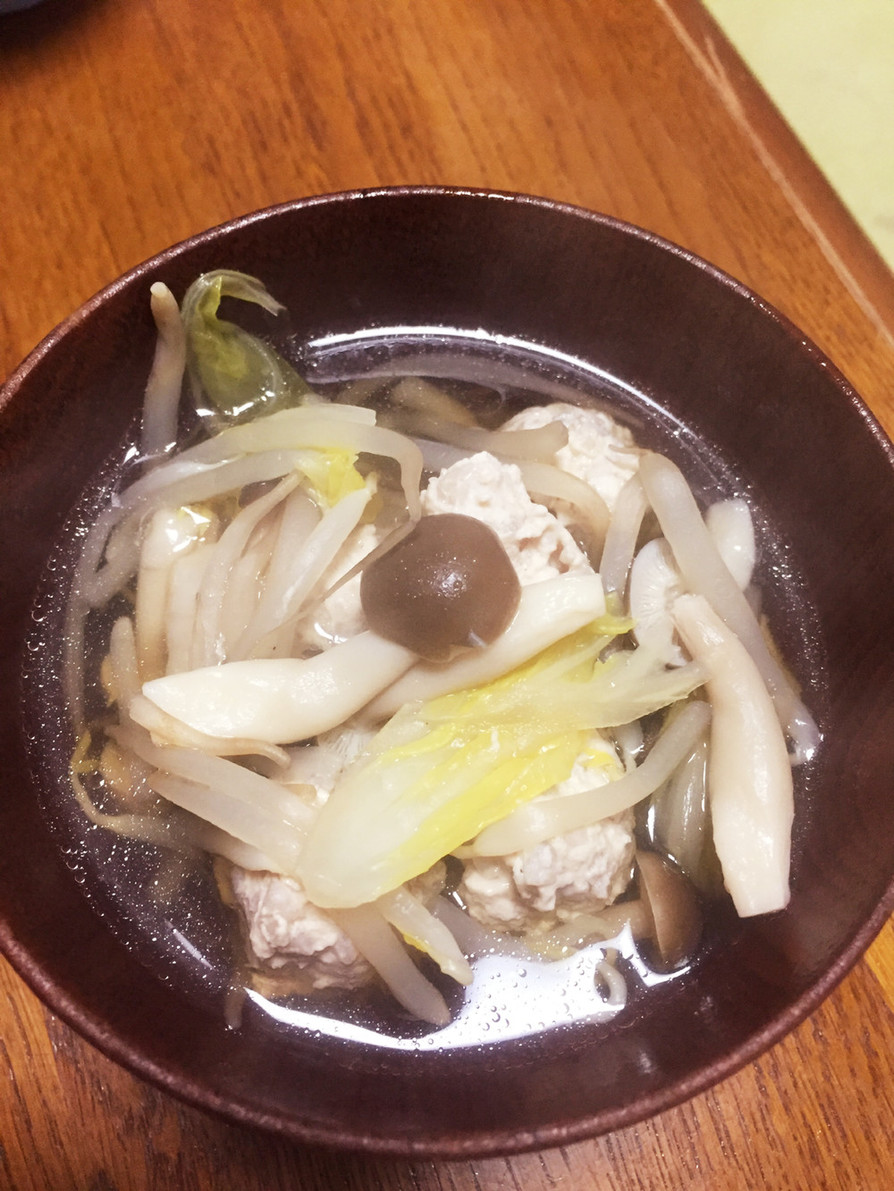 ぽかぽか温まる生姜入り蓮根鶏団子スープの画像
