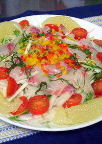 鯛とウドのカルパッチョ風サラダ