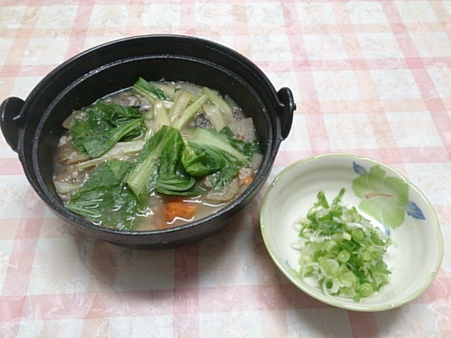 鯖の水煮で作るからだぽかぽか生姜の中華鍋の画像