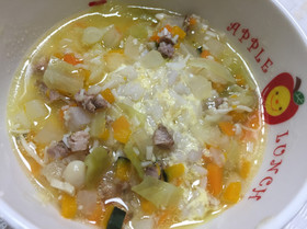 犬ごはん☆野菜とキノコの具だくさんスープ