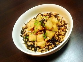 大根のひじきそぼろあん