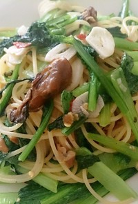 牡蠣と小松菜のペペロンチーノ