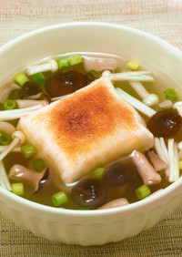 信州しめじの和風スープで作る簡単お雑煮