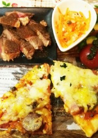 ♡ピザとステーキのワンプレート♡