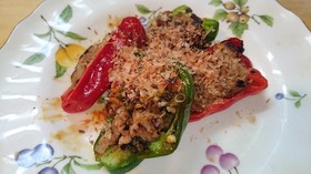 大豆のお肉☆ピーマンの肉詰め風
