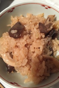 平茸の炊き込み発芽玄米ご飯