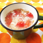 卵白消費☆ふわふわトマトスープの写真