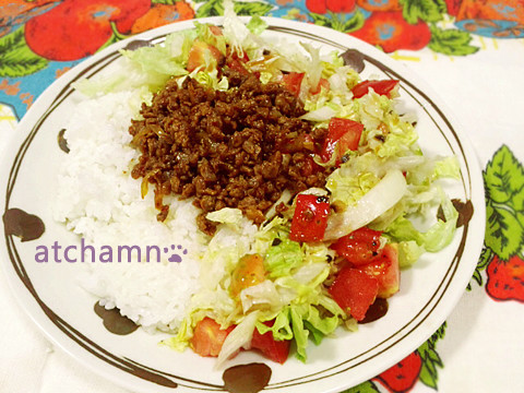 大豆のお肉で中華風サラダご飯の画像