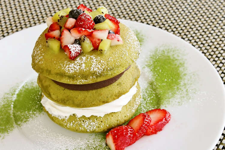 レンジで簡単 抹茶の和風パンケーキ レシピ 作り方 By メトレフランセ クックパッド