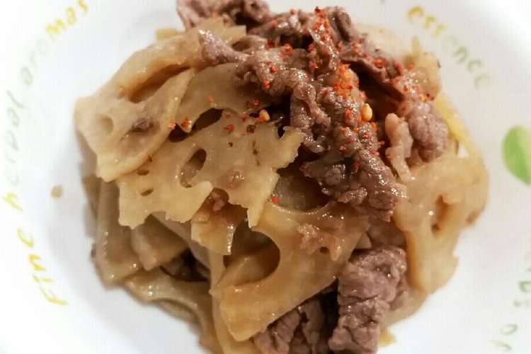 簡単 牛肉とれんこんのきんぴら風炒め煮 レシピ 作り方 By ときんときん クックパッド
