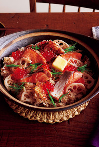 鮭とイクラの土鍋ご飯