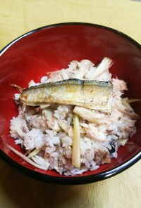 簡単！秋刀魚とミョウガDE混ぜご飯♪