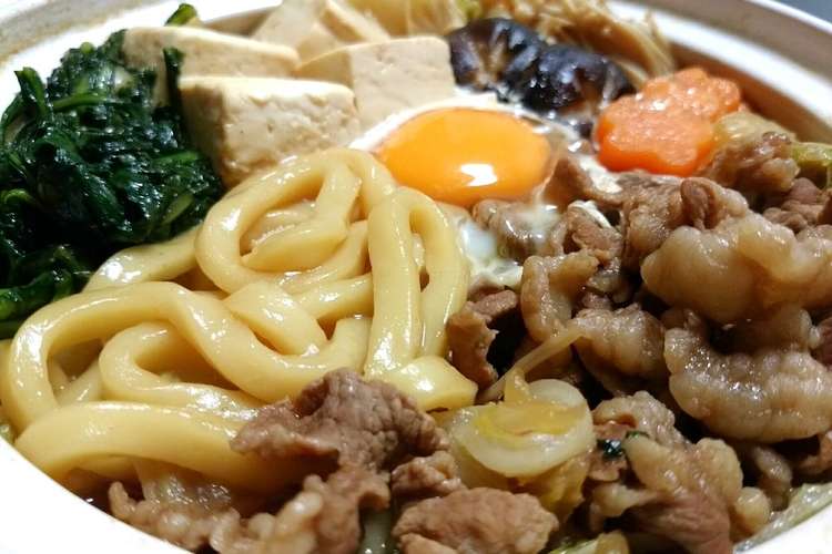 土鍋で簡単すき焼き風うどん レシピ 作り方 By もへほっぺ クックパッド 簡単おいしいみんなのレシピが366万品