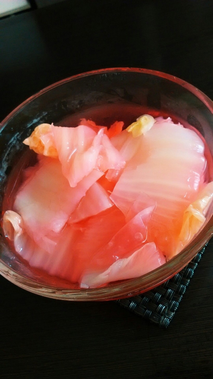 紅しょうがの汁で。白菜の簡単副菜の画像
