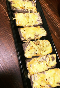 コンニャクの味噌マヨチーズ焼き