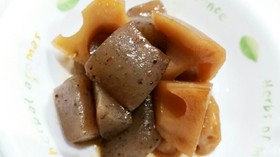 簡単❤こんにゃくとれんこんのピリ辛煮物♪