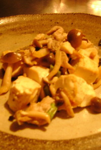 豆腐と豚肉の生姜炒め