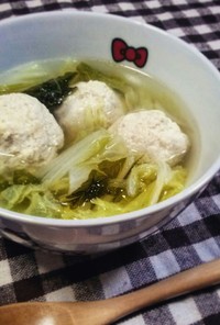 簡単節約✿白菜とお豆腐つくねのスープ