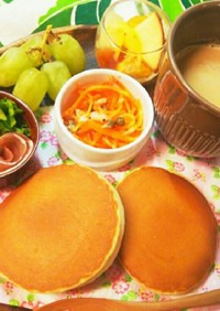 カフェ風ホットケーキの朝食ワンプレート♡