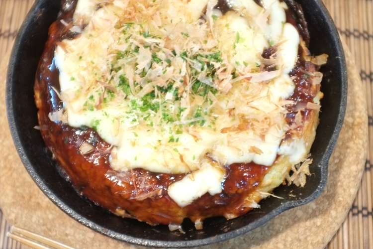 スキレットで 餅チーズお好み焼き レシピ 作り方 By Sachi5 クックパッド 簡単おいしいみんなのレシピが372万品