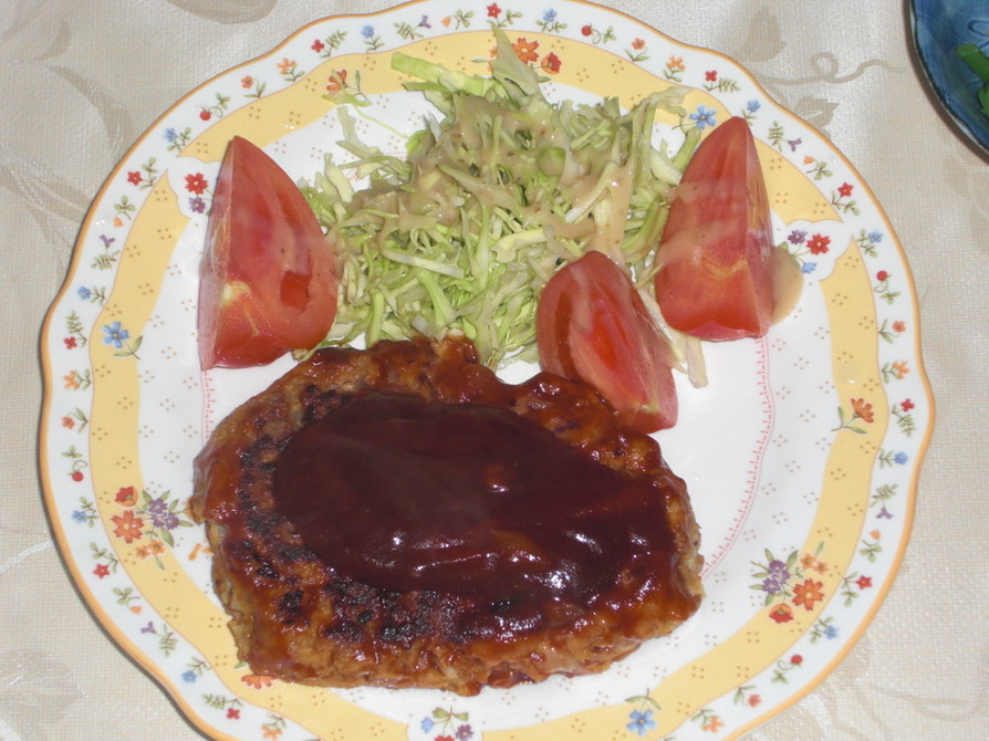 簡単♬大豆のお肉でヘルシーハンバーグ♡の画像