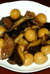酱冬菇｜椎茸とうずら卵の醤油煮