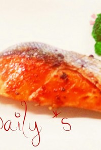 鮭のバジルオイル焼き♬