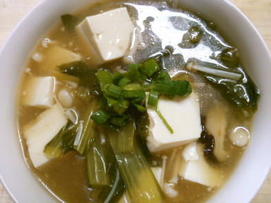 簡単！小松菜と 豆腐のとろみ中華スープ♪の写真