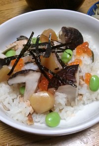 鮭と椎茸★秋の炊き込みご飯