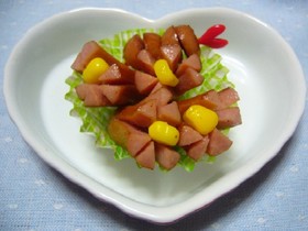 お弁当に♪お花のウインナ~!