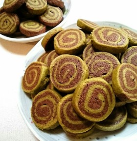 緑茶とココアのうずまきクッキー